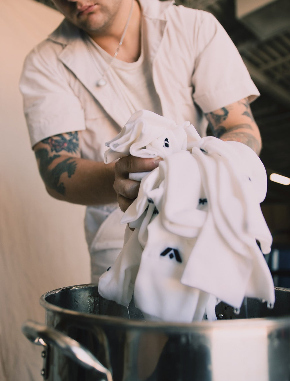 Field Study hand-dye process, Step 2: EACH BATCH HAND-DYED