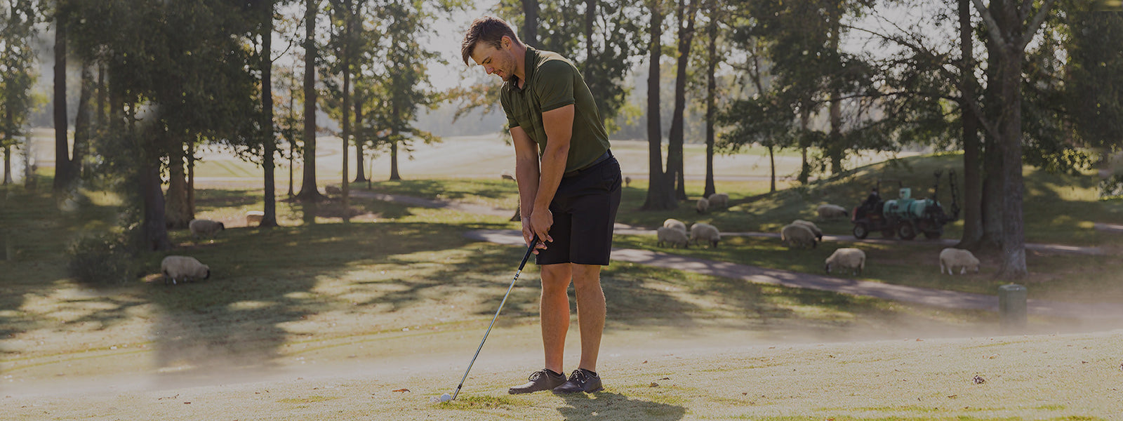 Men's Golf Socks header image, man playing golf