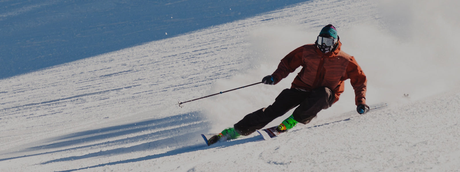 Socks for Snowsports header image, man skiing