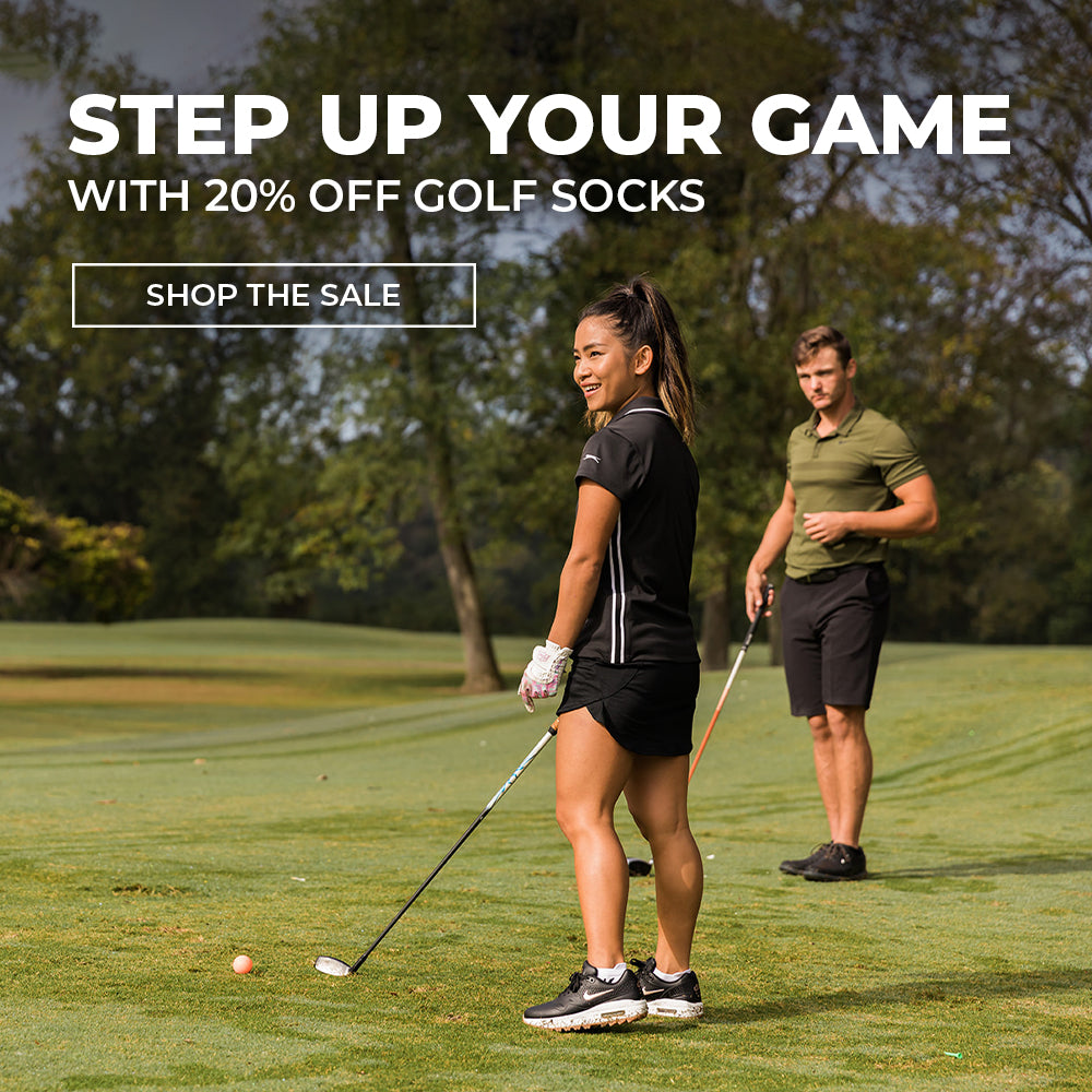 Step up your game with 20% off golf socks, shop the sale.