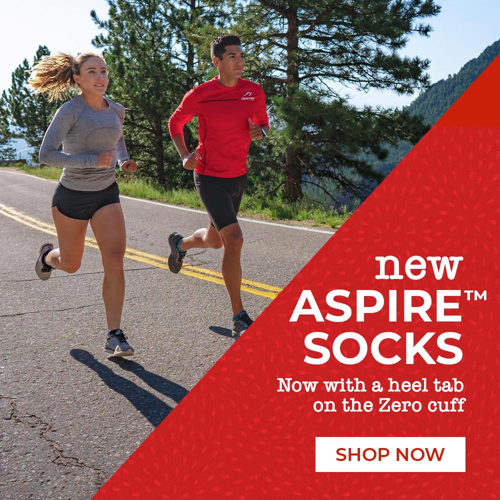 New ASPIRE™ Socks, Now with a heel tab on the Zero cuff, Shop Now