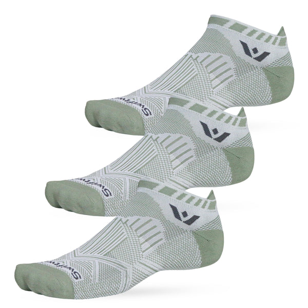 Aspire No Show - Firm Compression Running Socks - Navy Gray