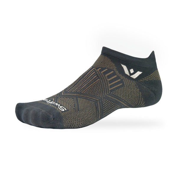 Aspire No Show - Firm Compression Running Socks - Charcoal Gray