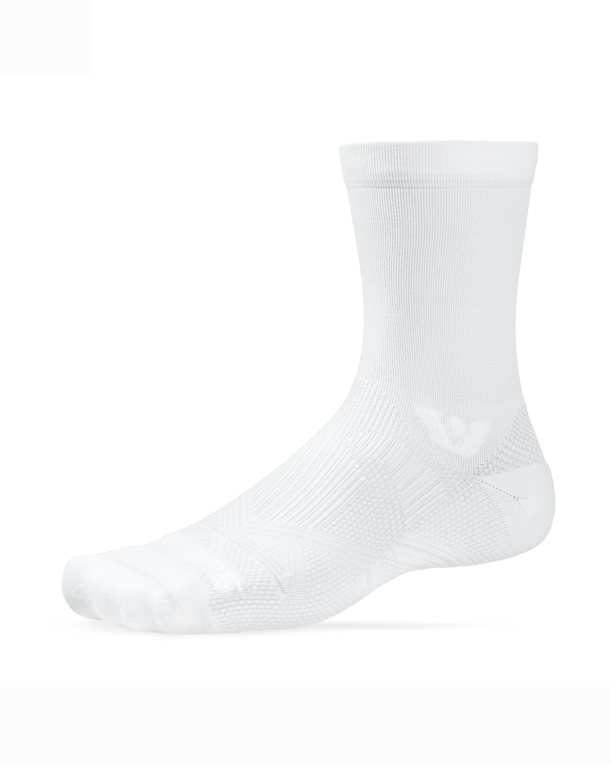 Aspire Mid-Crew Mono Knit - Firm Compression Socks - Mono White