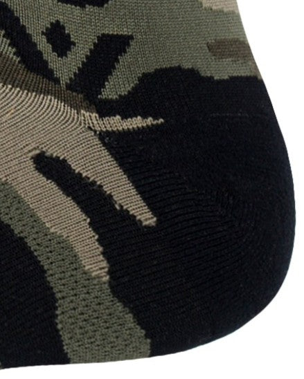 Close-up of the Vision Mid-Crew sock Y-shaped heel construction